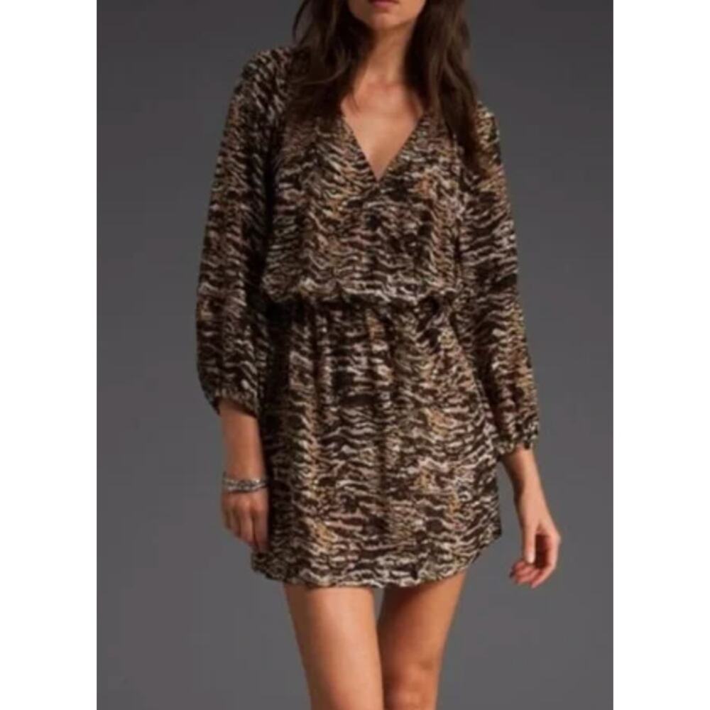 Joie Brown and Black Printed Mini Dress